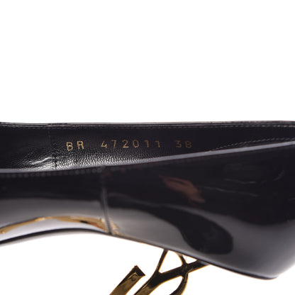 Saint Laurent Patent Calfskin Opyum 110 Pumps 38 Black Gold 8 of 10