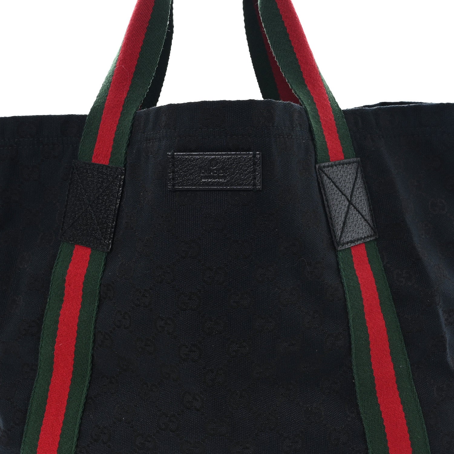 Gucci GG Monogram Medium Web Handle Vertical Tote Black 8 of 10