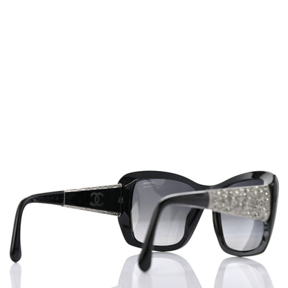 Chanel Crystal Polarized CC Square Sunglasses 5301-B Black 4 of 8