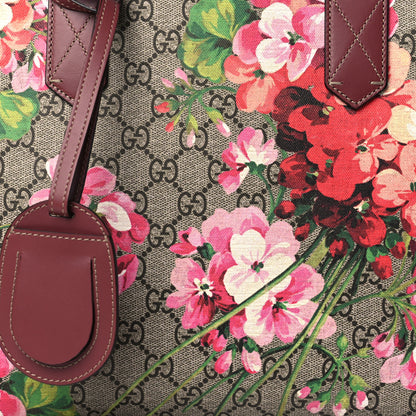 Gucci GG Supreme Monogram Blooms Small Reversible Tote Beige Multicolor Dry Rose 8 of 20