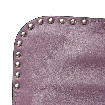 Valentino Garavani Vitello Monogram Kimono 1997 Print Small Glam Lock Rockstud Flap Dark Mauve 9 of 16