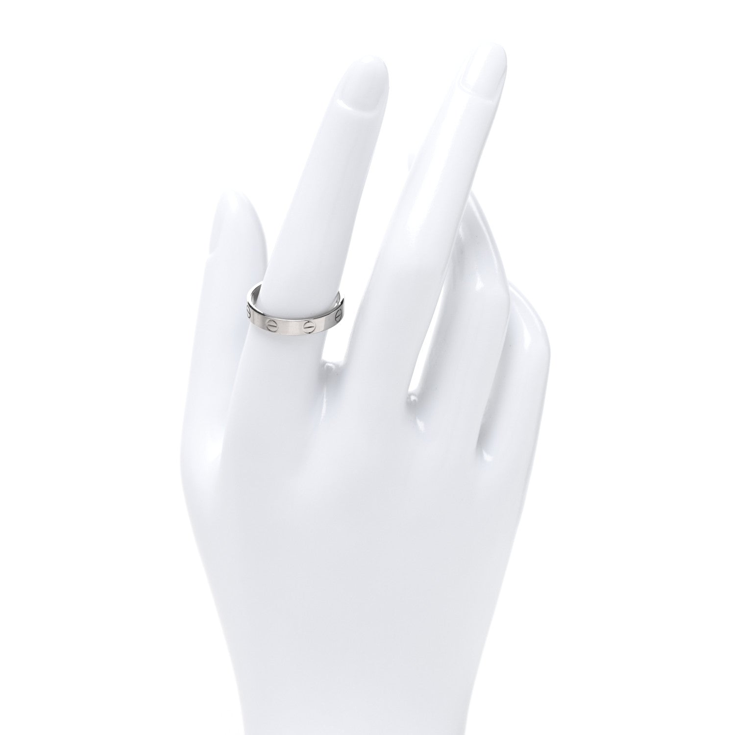 Cartier 18K White Gold 3.5mm LOVE Wedding Band Ring 57 8 2 of 5