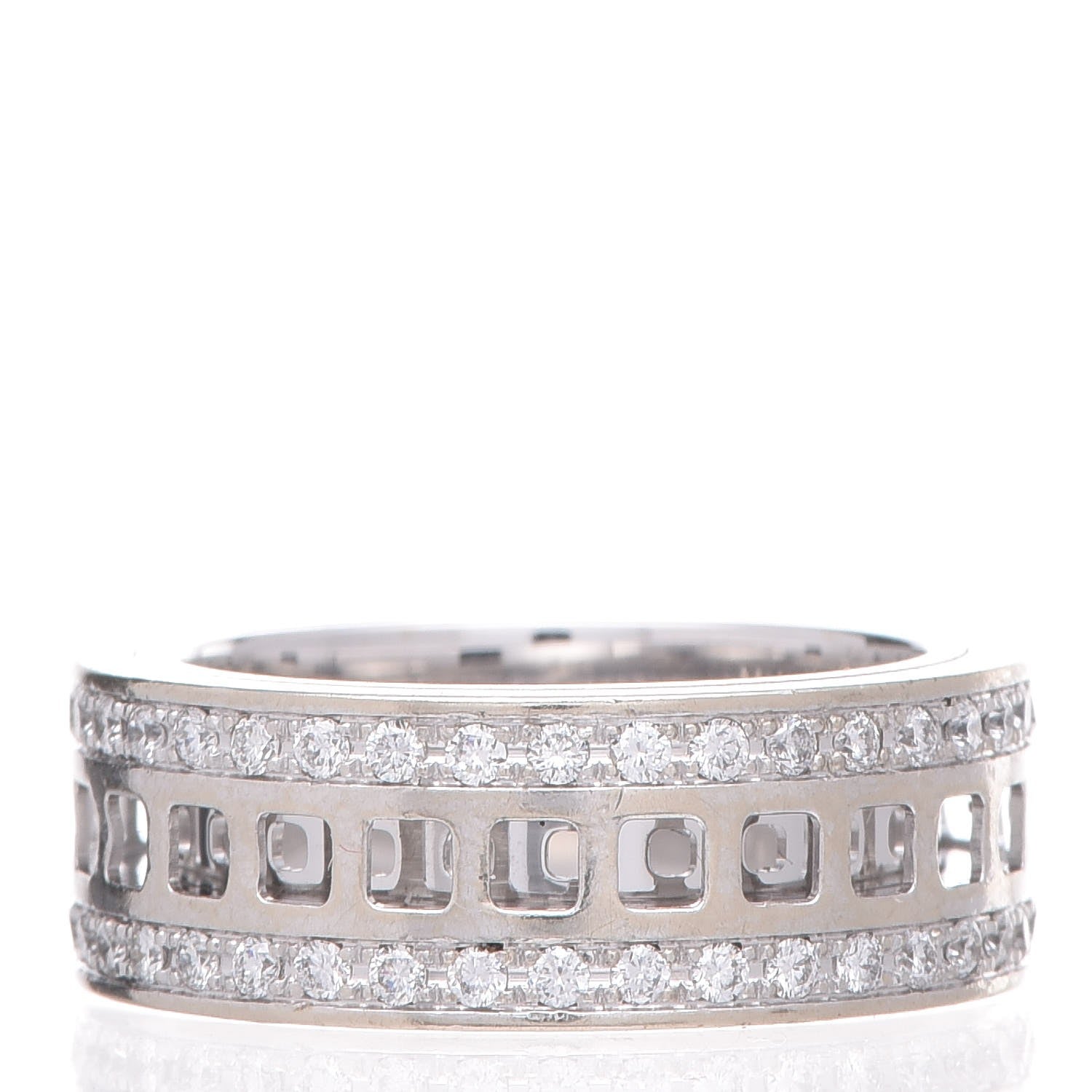 Gucci 18K White Gold Diamond Spinner Ring 52 6 3 of 5