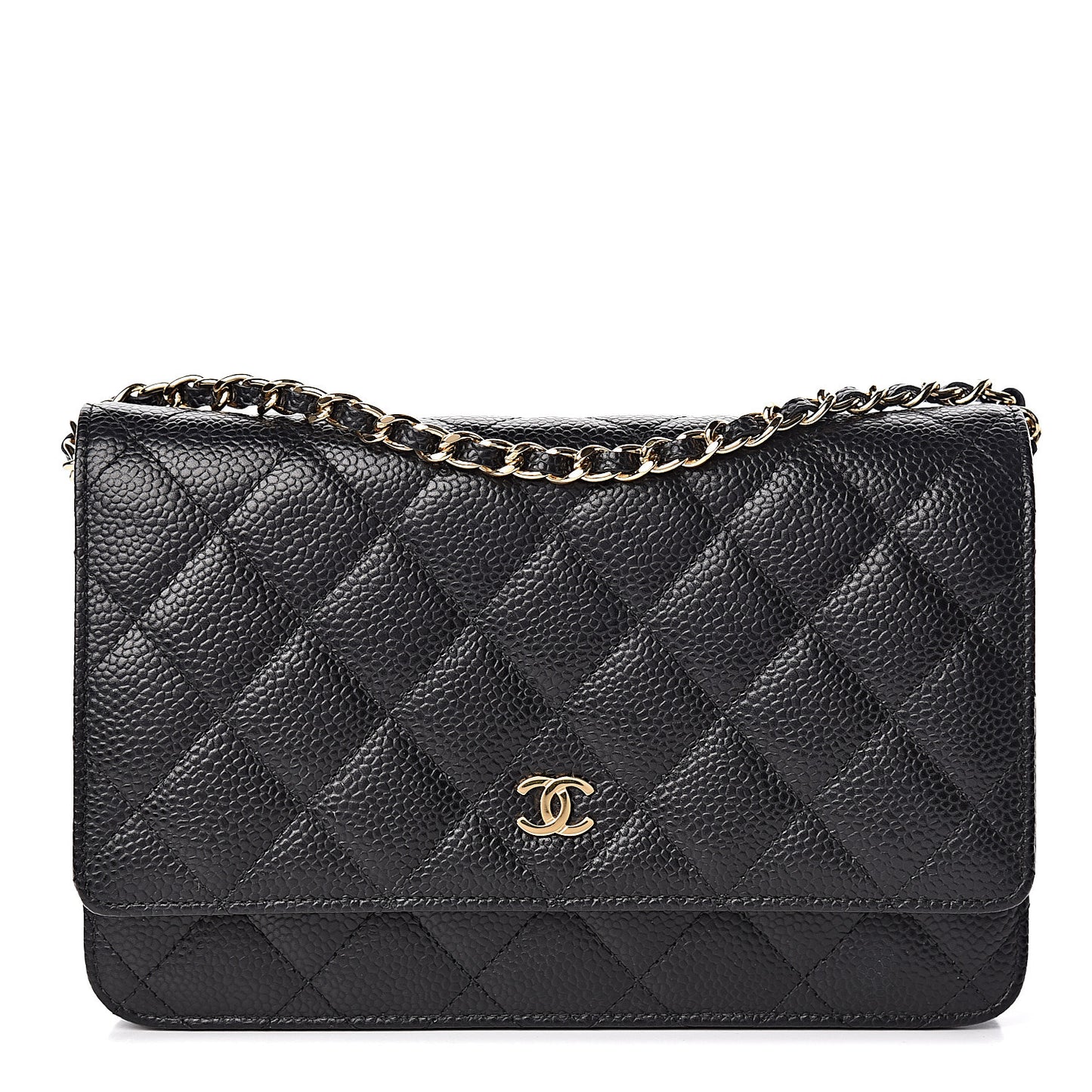 Caviar Quilted Wallet On Chain WOC Black