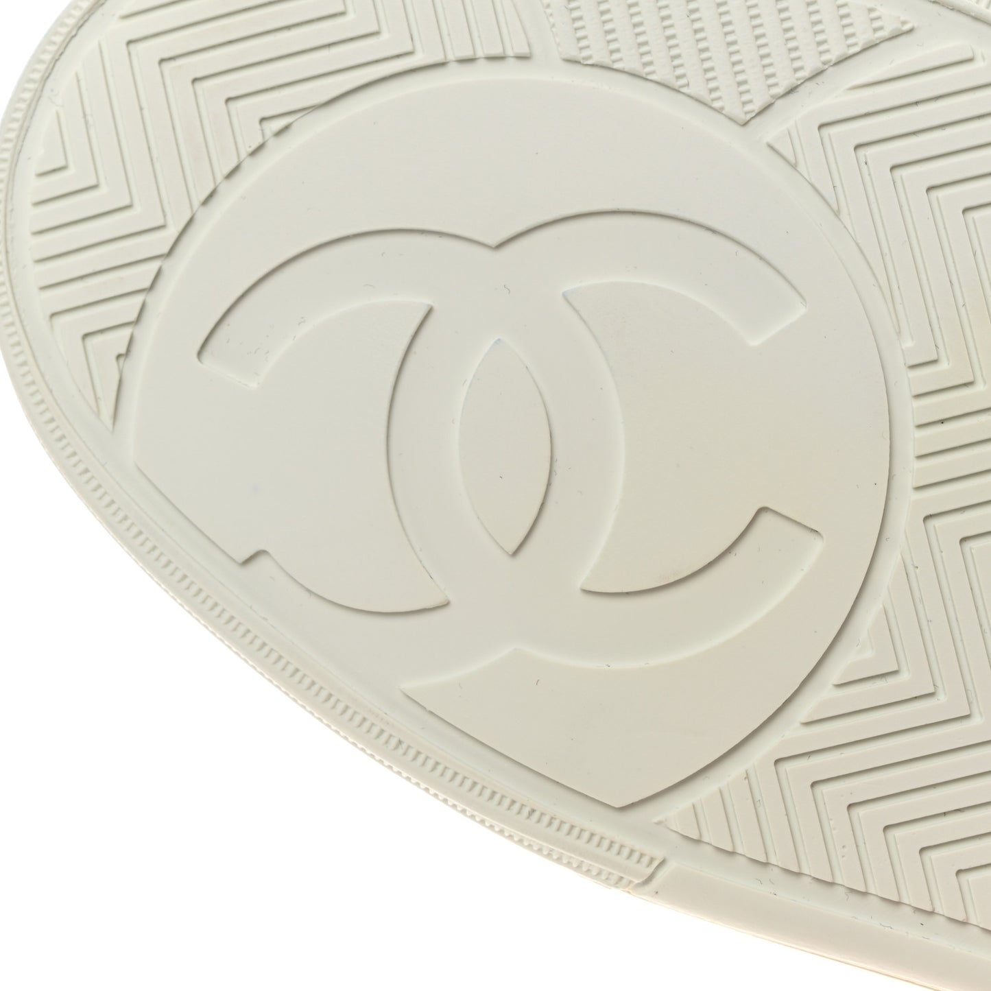 Calfskin Womens CC Logo Sneakers 38 White