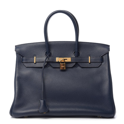 Hermes Taurillon Clemence Birkin 35 Bleu Abysse 1 of 9