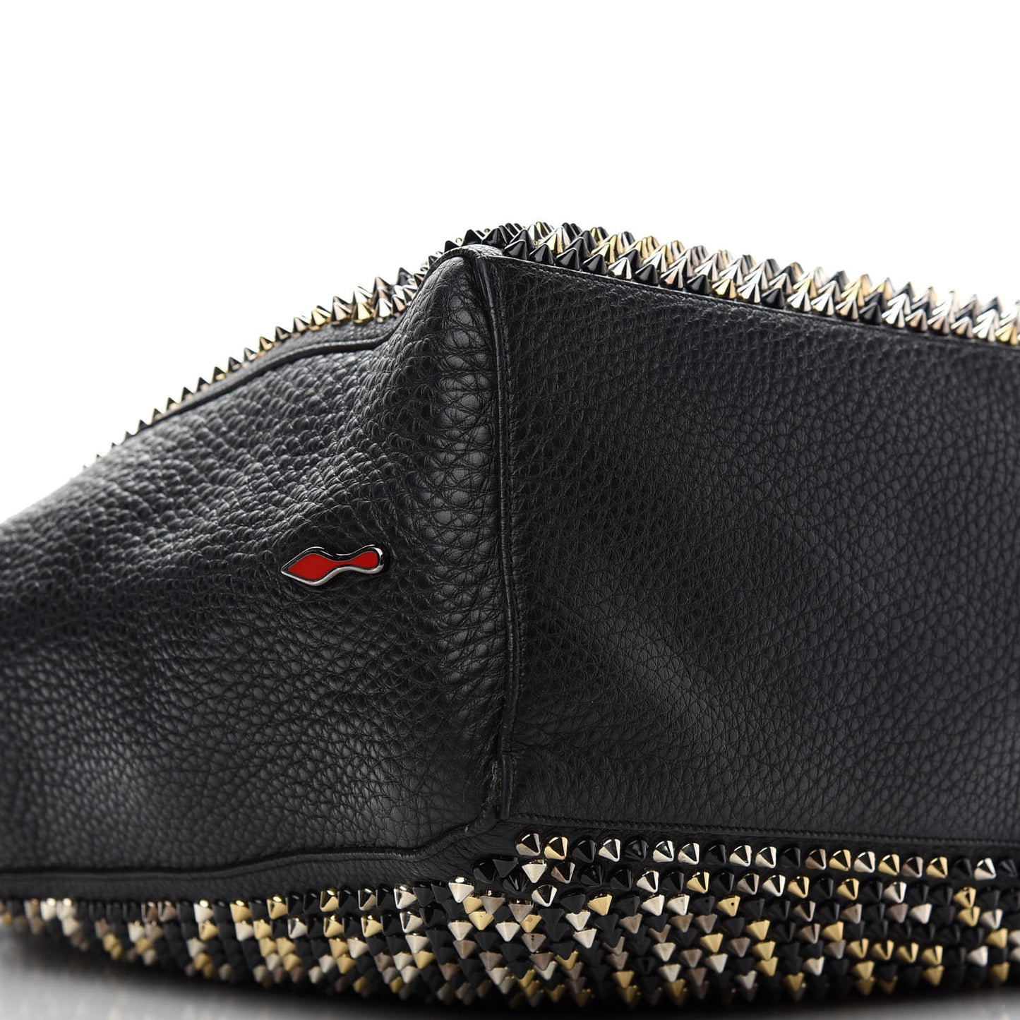 Calfskin Panettone Spiked Shopper Tote Black
