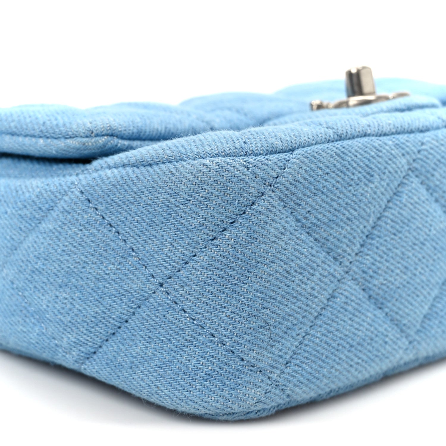 Chanel Denim Quilted Sweetheart Mini Flap Blue 11 of 12