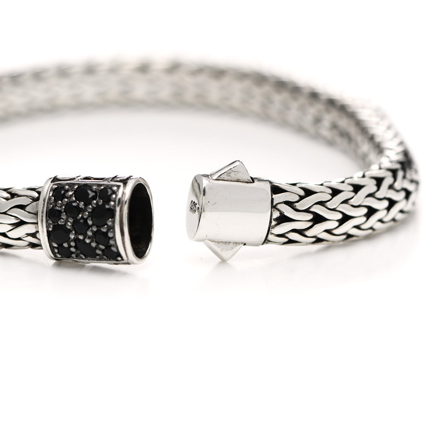 Sterling Silver Black Sapphire 7.5mm Classic Chain Bracelet