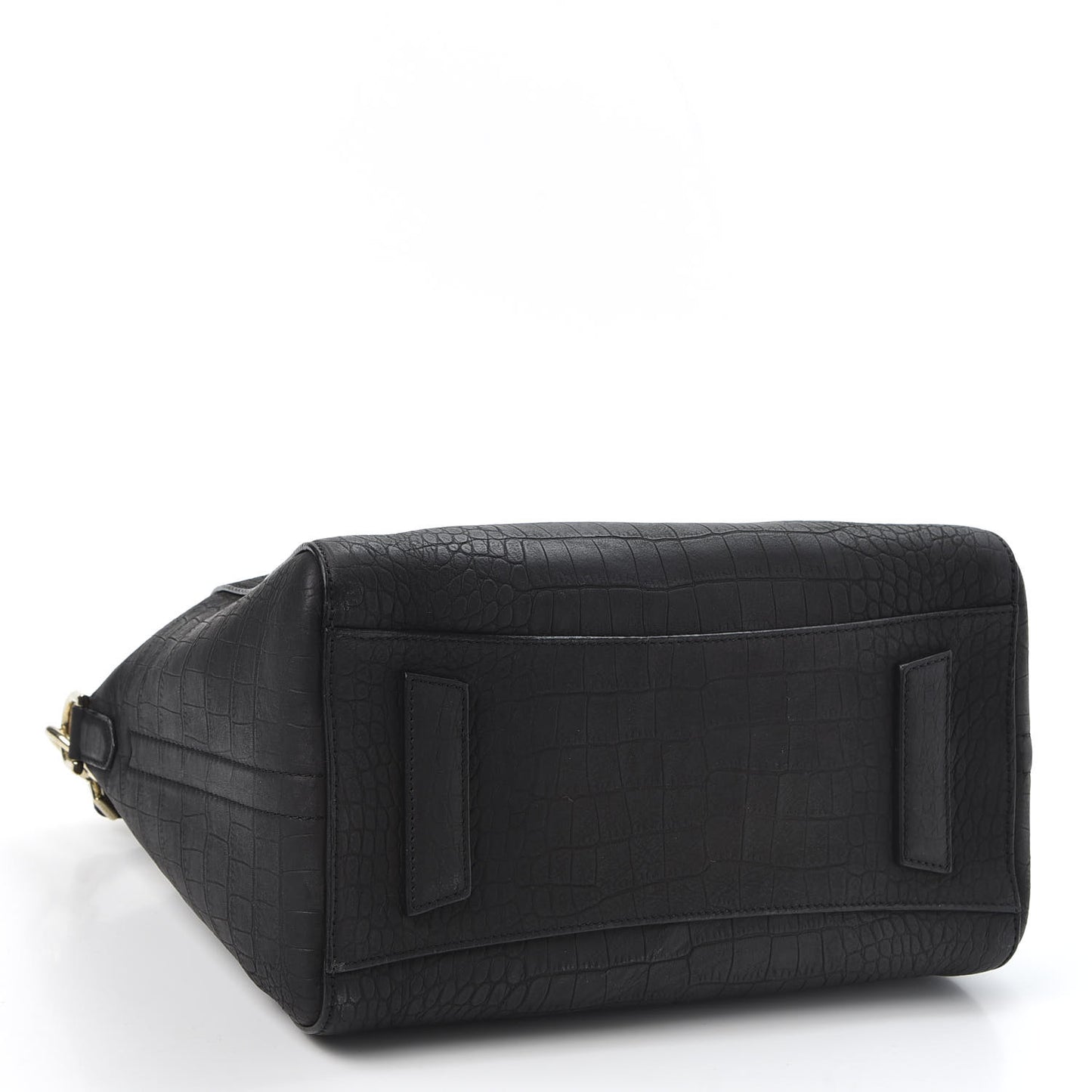 Nubuck Crocodile Embossed Medium Antigona Black