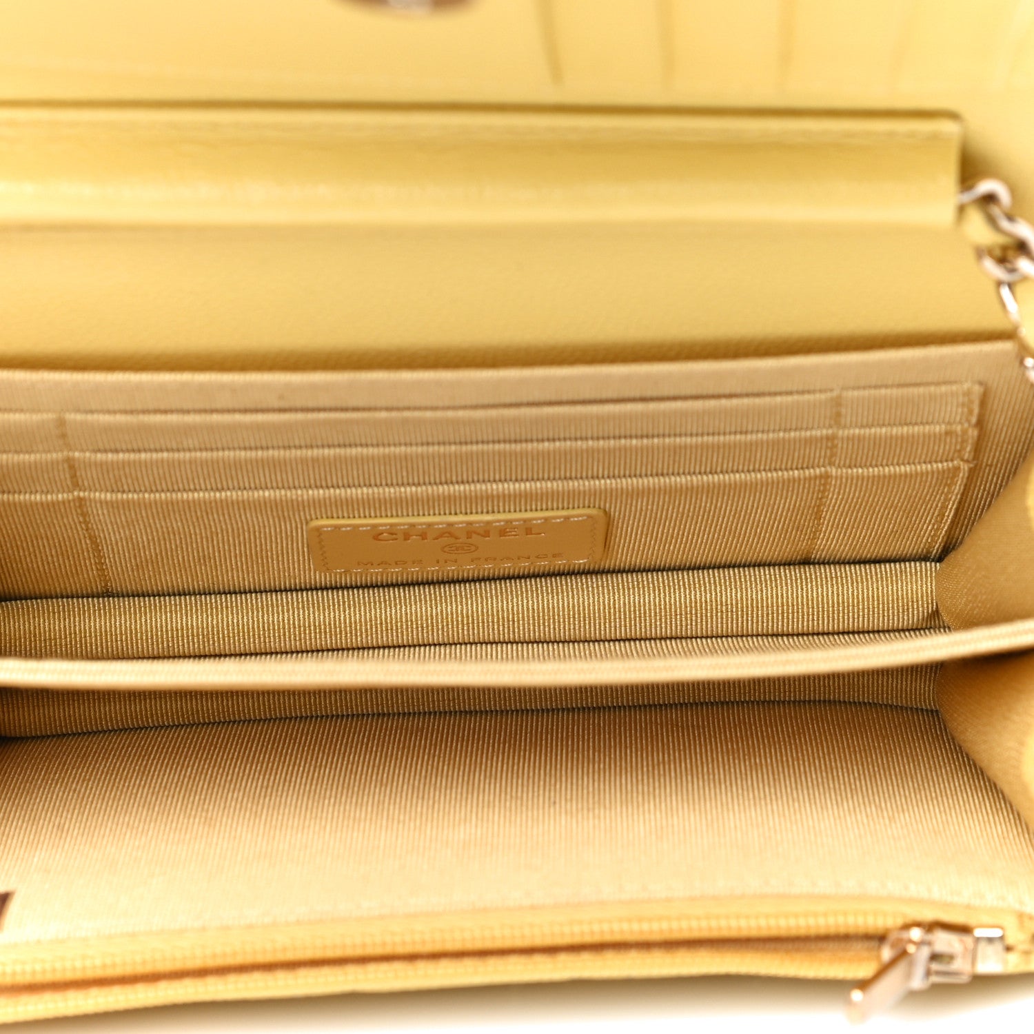 Chanel Caviar Quilted Mini Wallet On Chain WOC Yellow 5 of 12