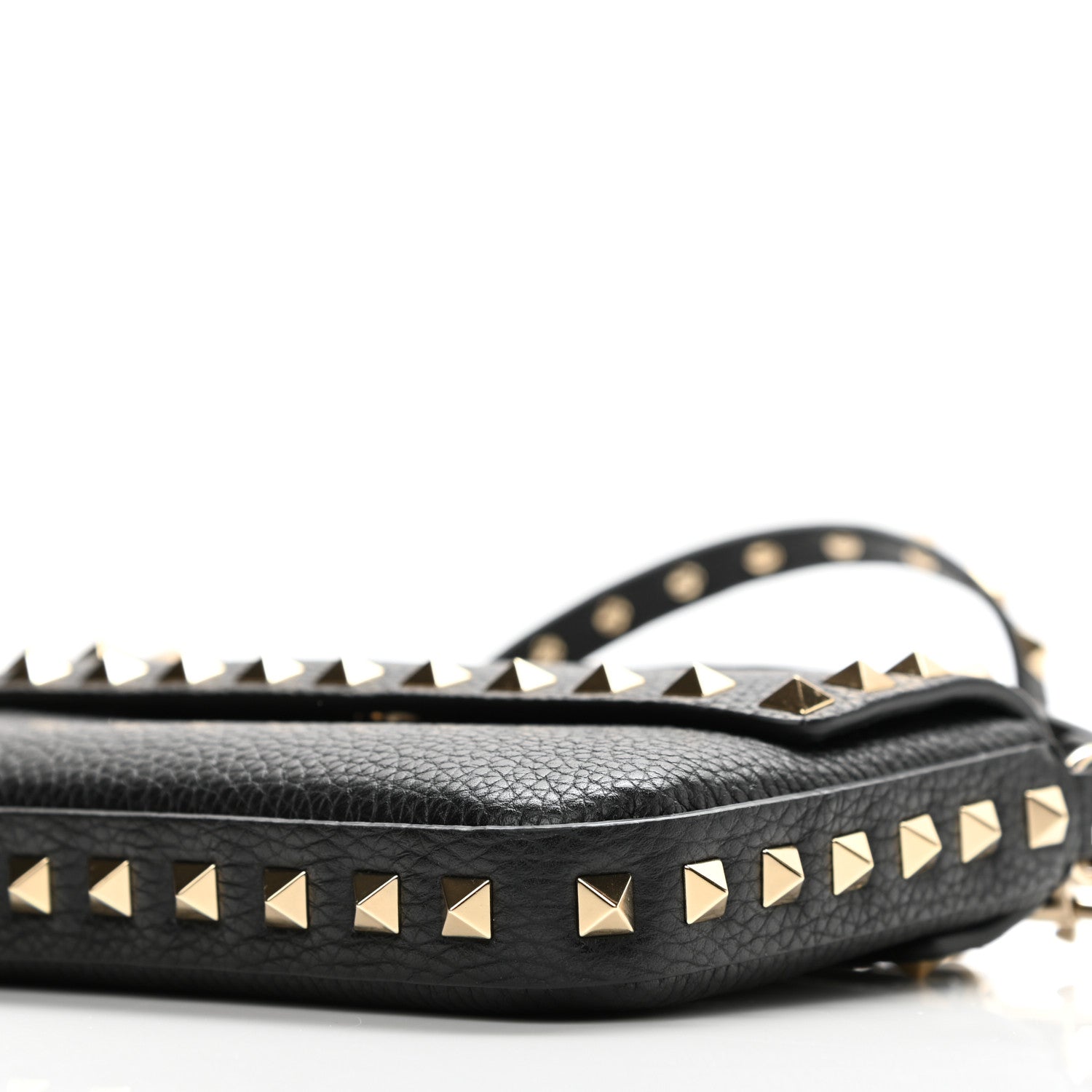 Valentino Garavani Grainy Calfskin Rockstud Crossbody Pouch Black 9 of 10
