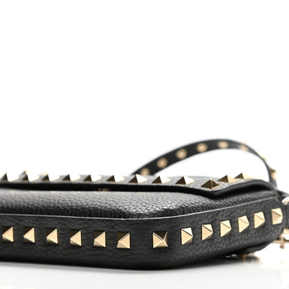 Valentino Garavani Grainy Calfskin Rockstud Crossbody Pouch Black 9 of 10