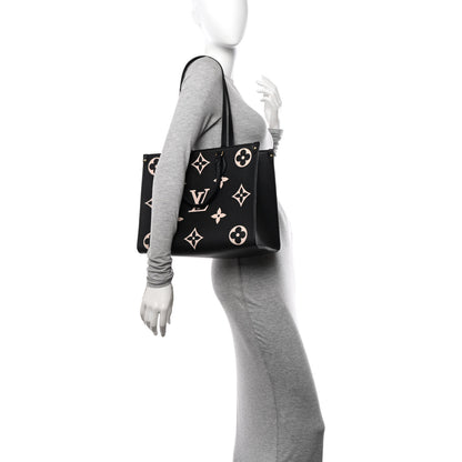 Louis Vuitton Empreinte Monogram Giant Onthego MM Black Beige 2 of 9