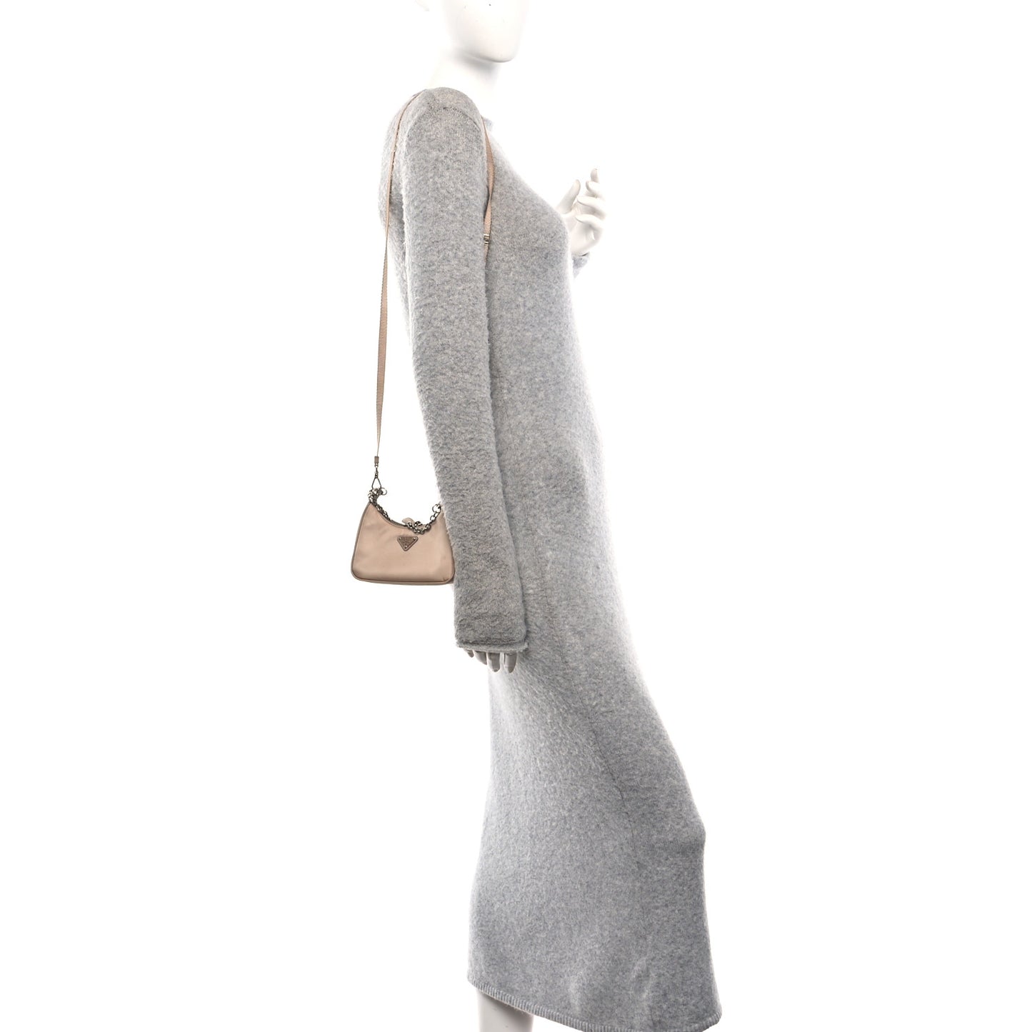 Tessuto Nylon Saffiano Mini Re-Edition 2000 Shoulder Bag Cammeo