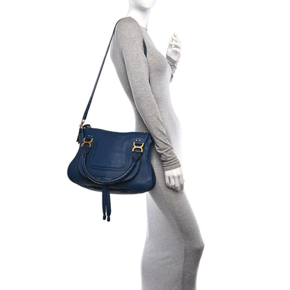 Chloe Calfskin Medium Marcie Satchel Royal Navy 2 of 13