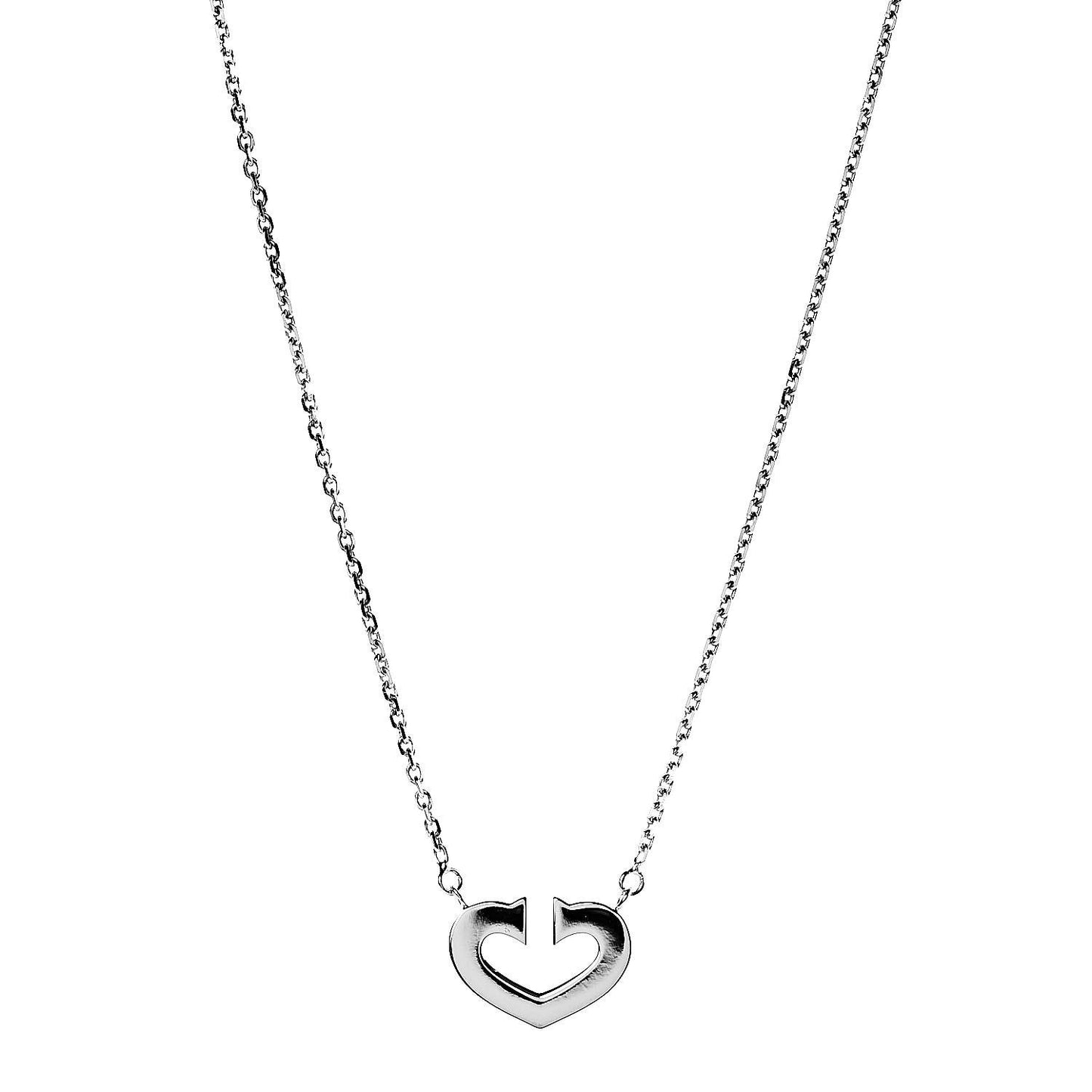 18K White Gold Medium Hearts and Symbols Necklace