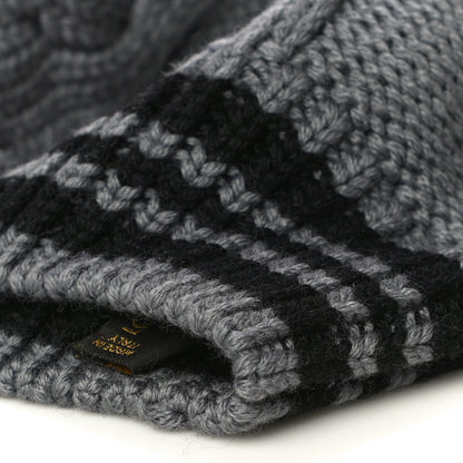 Louis Vuitton Wool Cable Knit Crystal LV Columbia Beret Grey 8 of 8