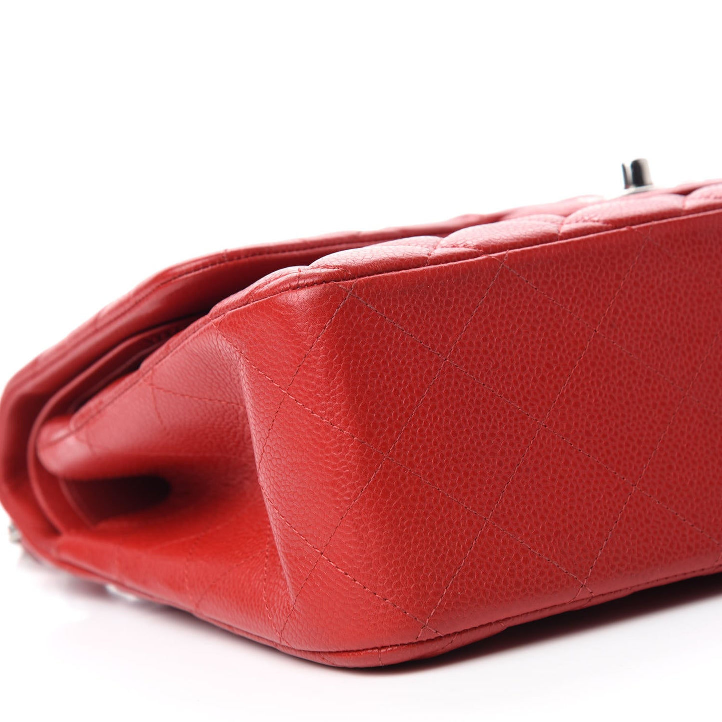 Caviar Quilted Jumbo Double Flap Red