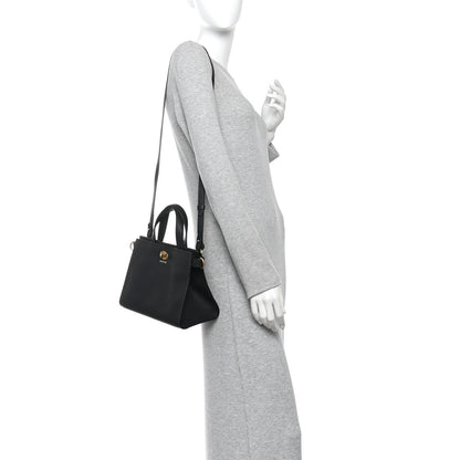 Burberry Grainy Calfskin Nova Check Mini Cotswolds Tote Black 2 of 9