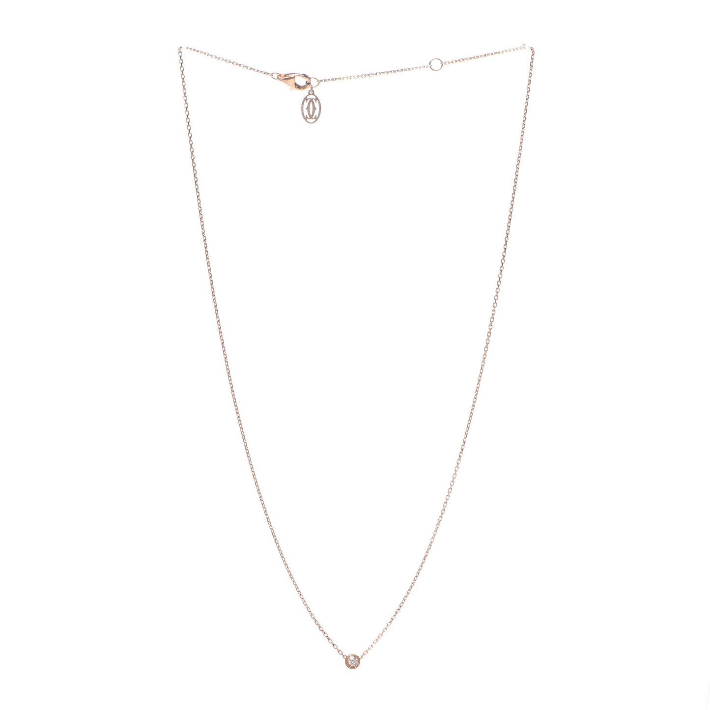 18K Pink Gold Diamond XS D'Amour Pendant Necklace