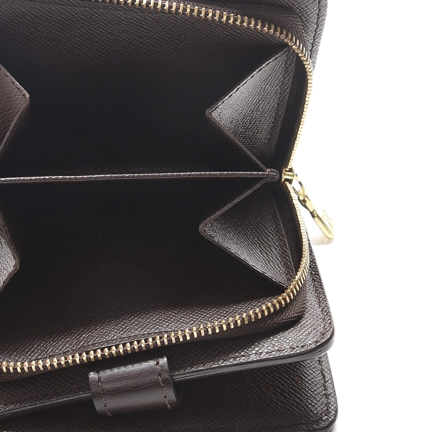 Damier Ebene Zippe Zipped Compact Wallet