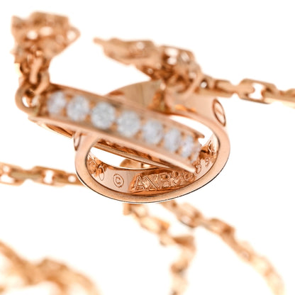 Cartier 18K Pink Gold Diamond Interlocking LOVE Necklace 6 of 8