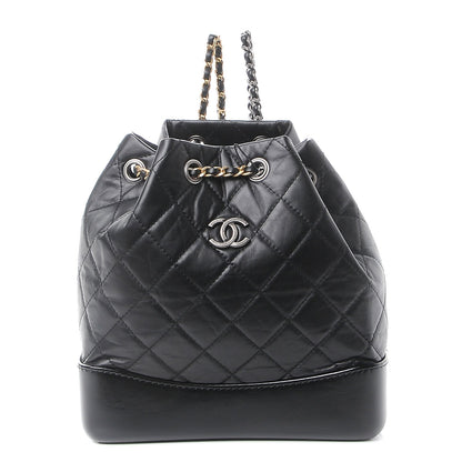 Chanel Aged Calfskin Quilted Gabrielle Backpack Black 1 of 8