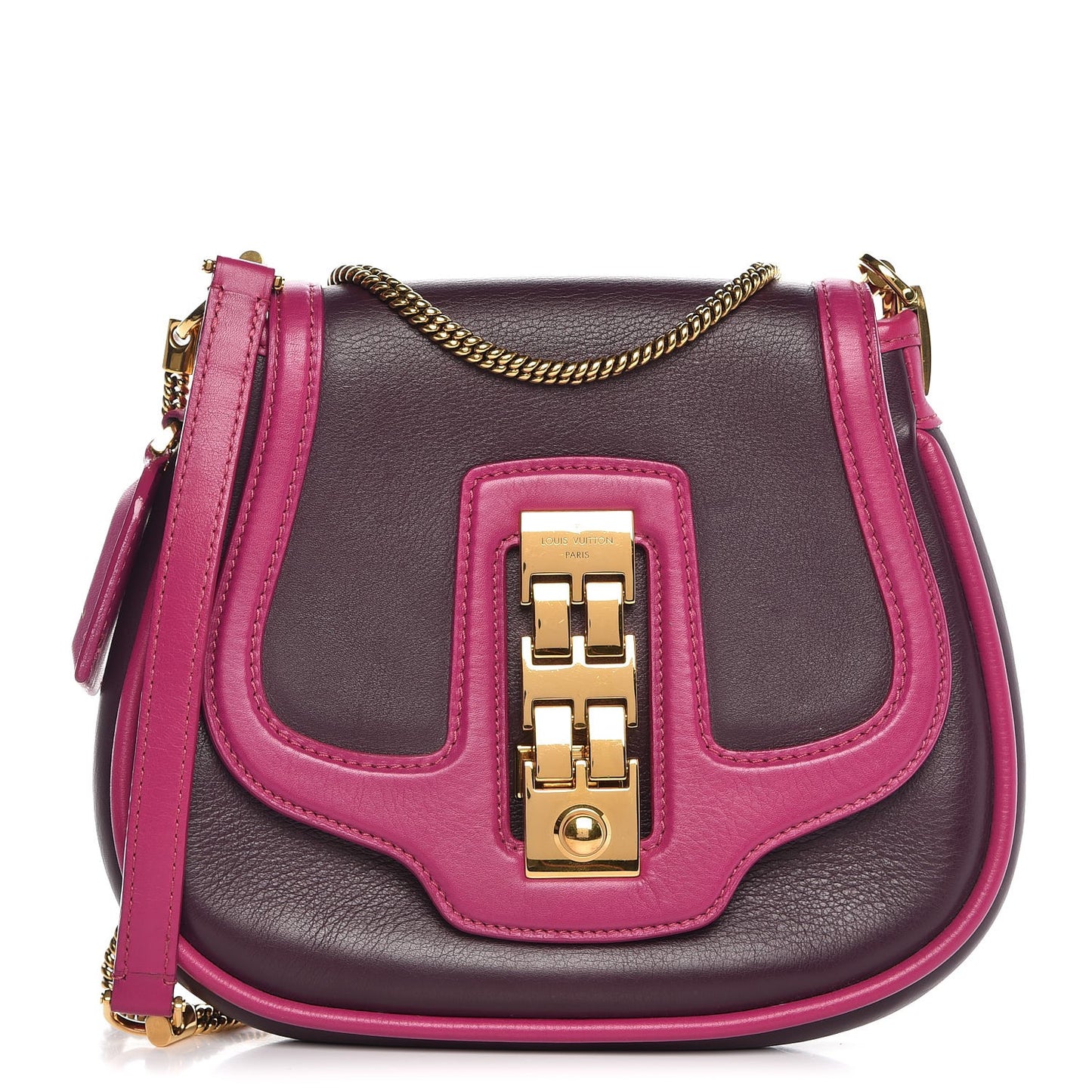 Cuir Art Deco Trapeze Prune Cyclamen