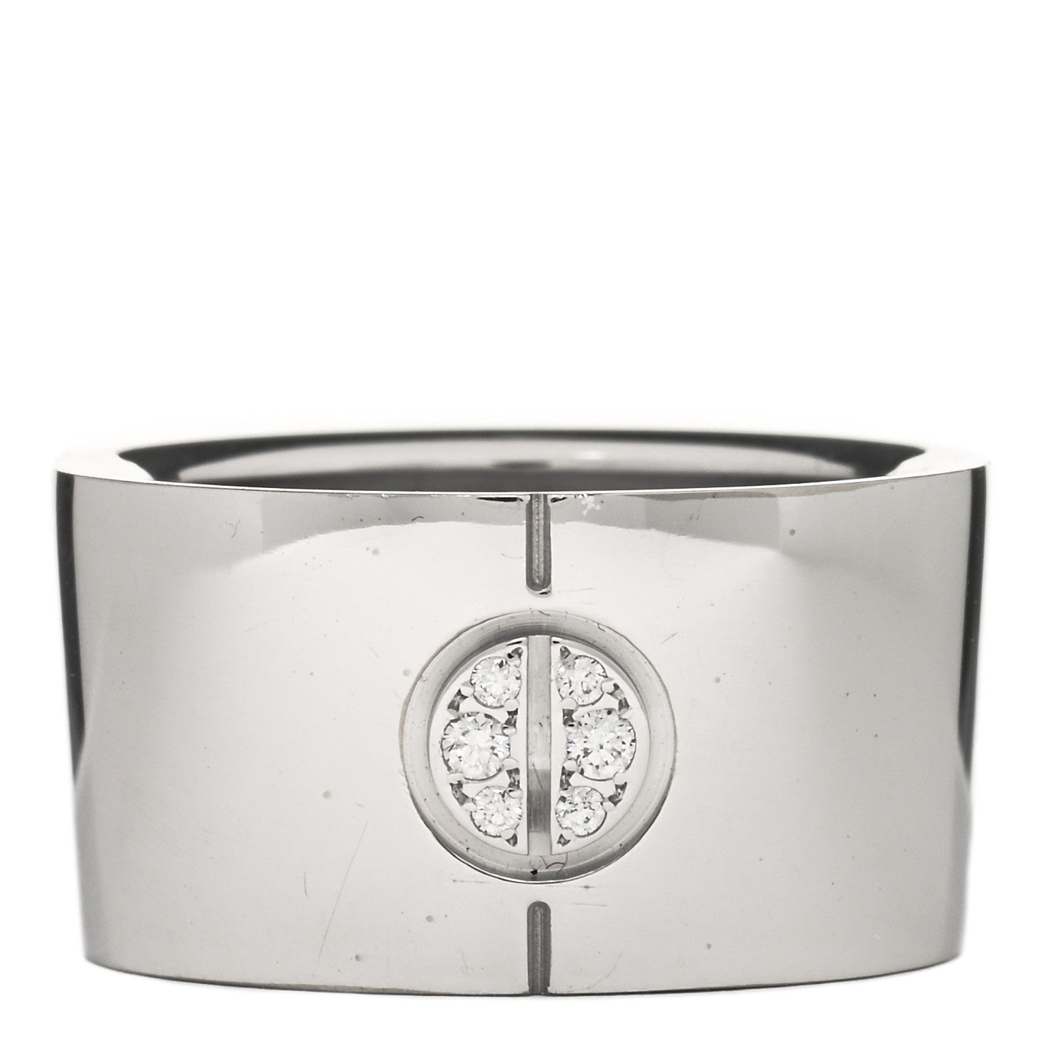 Cartier 18K White Gold Diamond 11mm LOVE Ring 46 3.75 1 of 3
