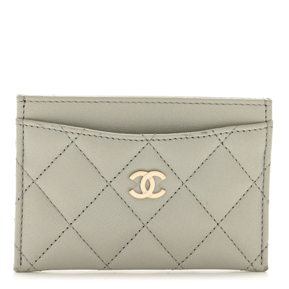 Chanel Lambskin Quilted Card Holder Grey 1 of 10