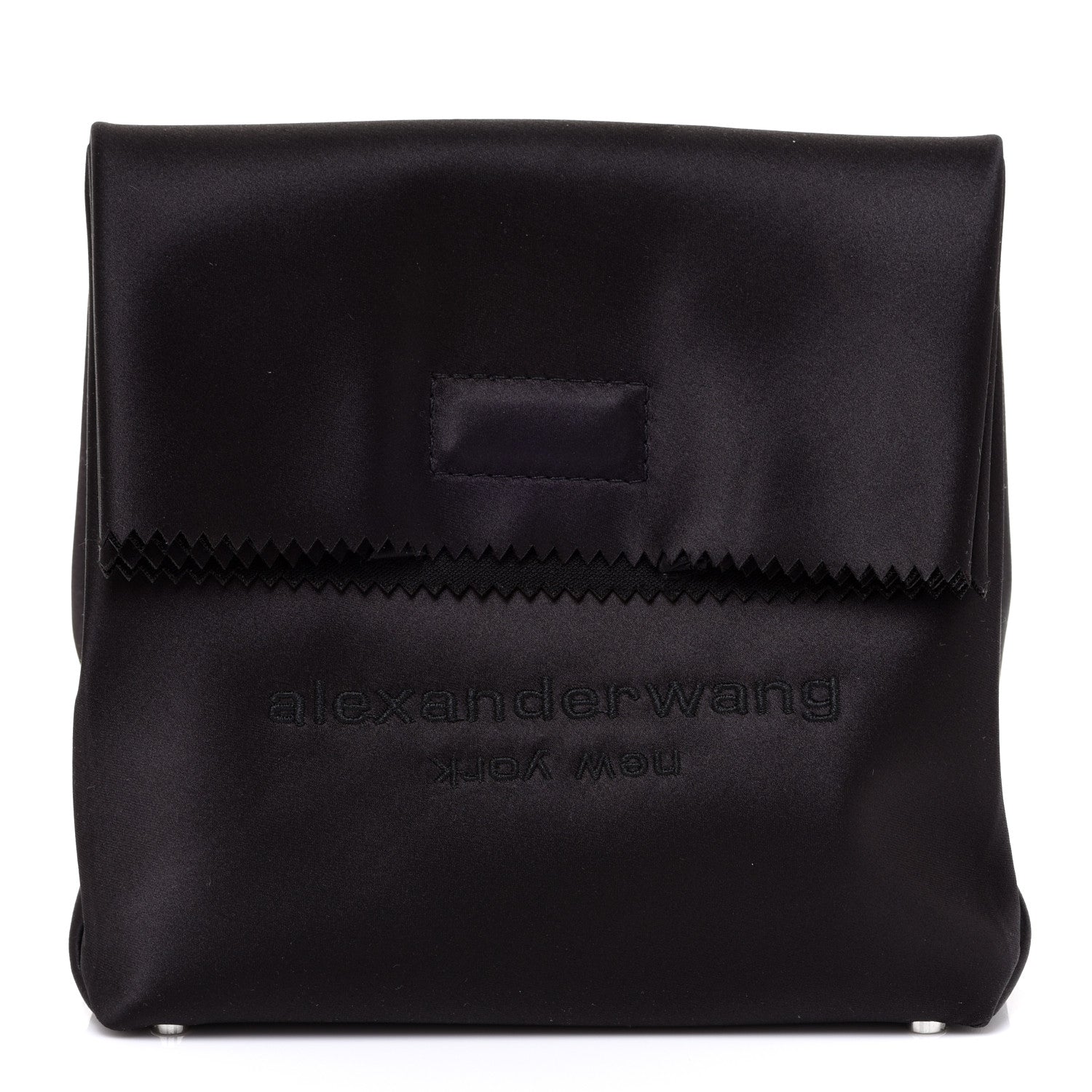 Alexander Wang Satin Lunch Bag Clutch Black 1 of 8