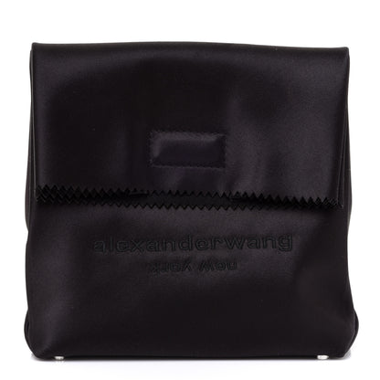 Alexander Wang Satin Lunch Bag Clutch Black 1 of 8