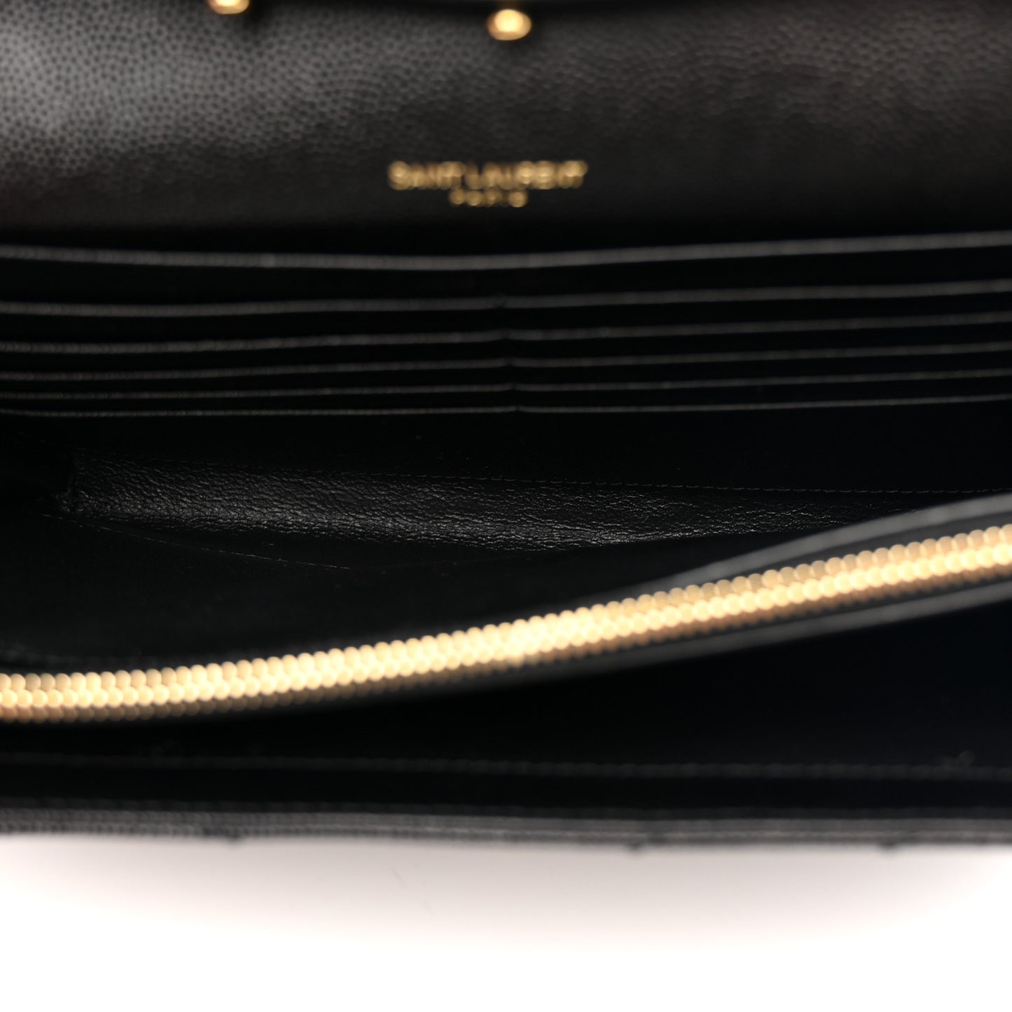 Grain De Poudre Matelasse Chevron Monogram Chain Wallet Black