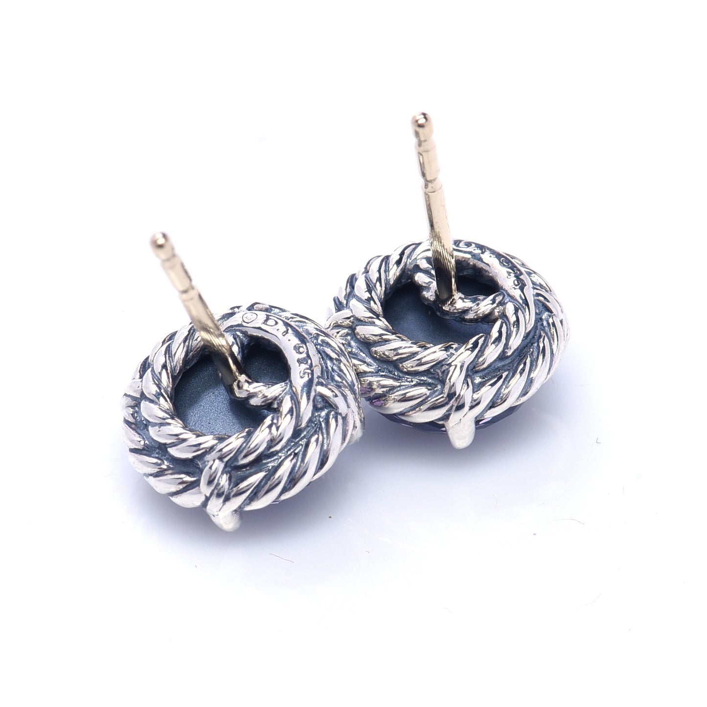 Sterling Silver Black Orchid 8mm Chatelaine Earrings