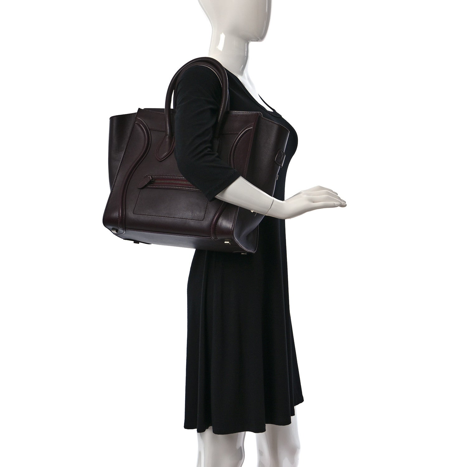 Celine Smooth Calfskin Mini Luggage Burgundy 2 of 9