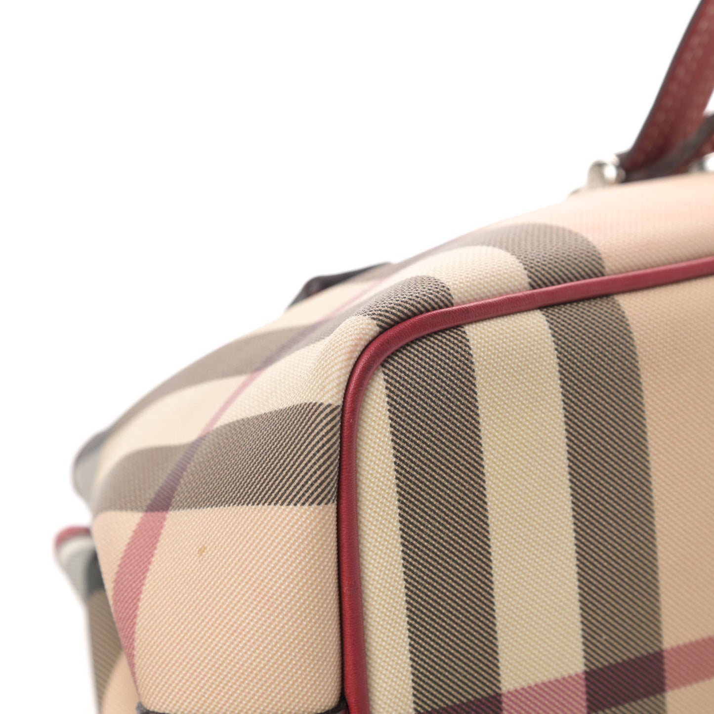 House Check Top Handle Bag Red