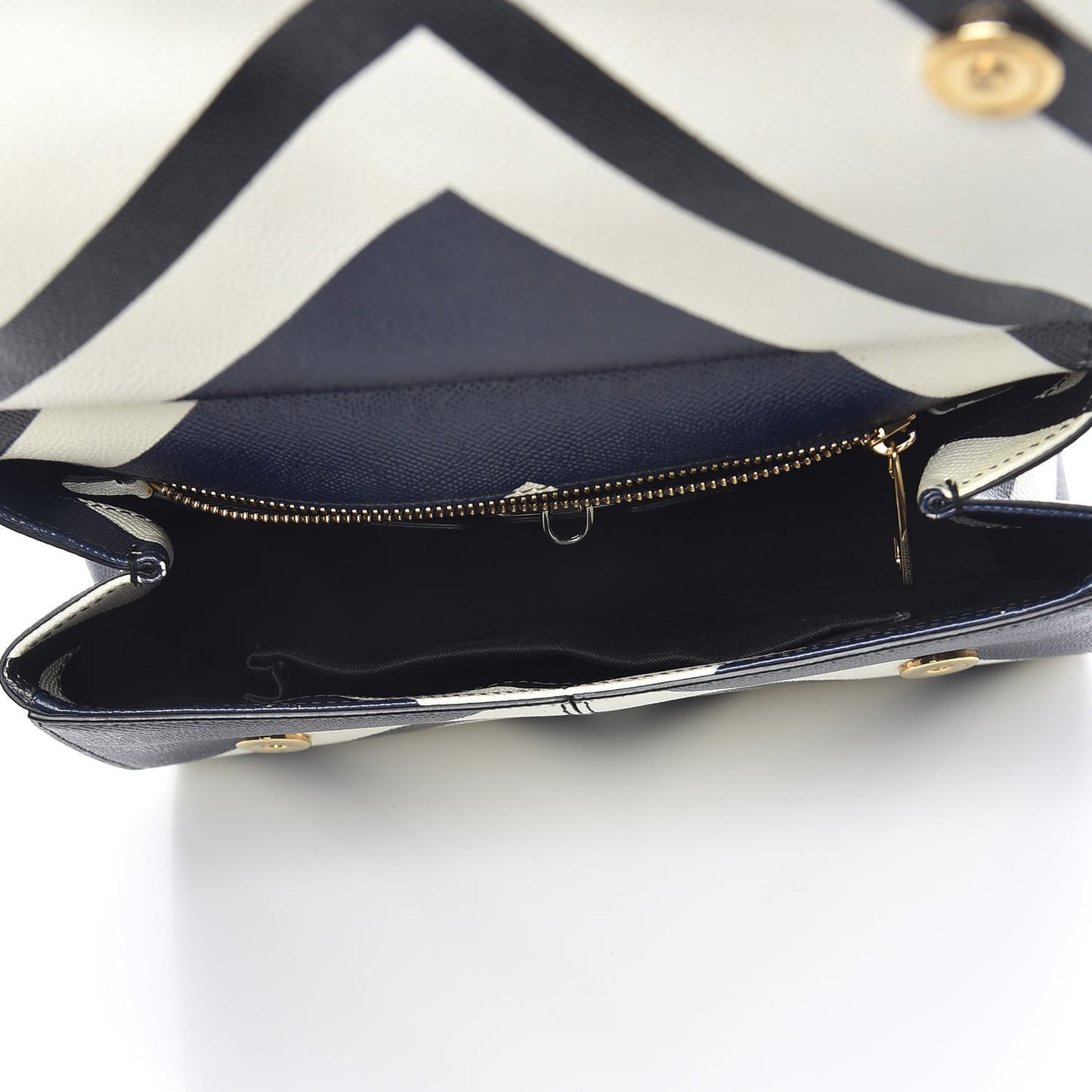 Dauphine Chevron Striped Medium Miss Sicily Satchel Blue