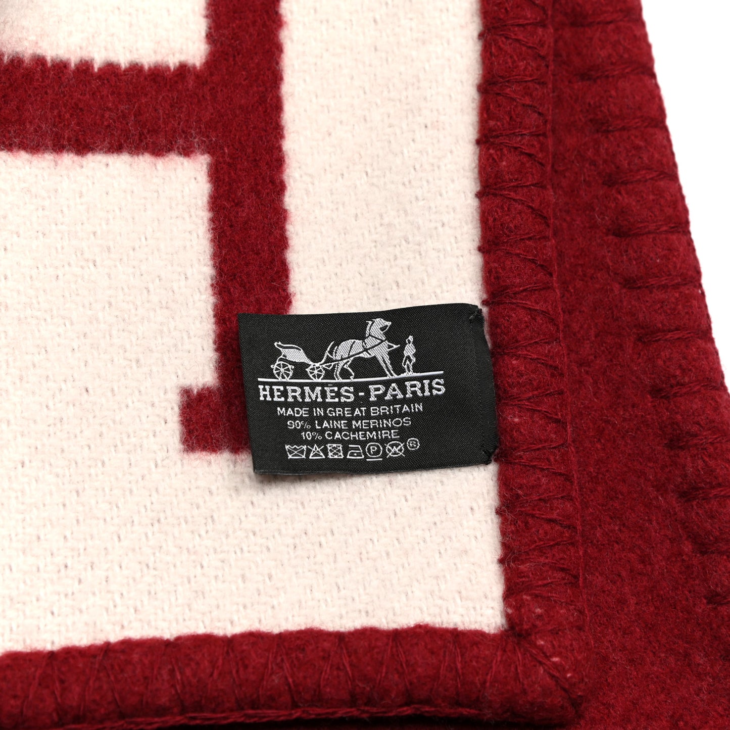Wool Cashmere Avalon III Blanket Ecru Rouge H