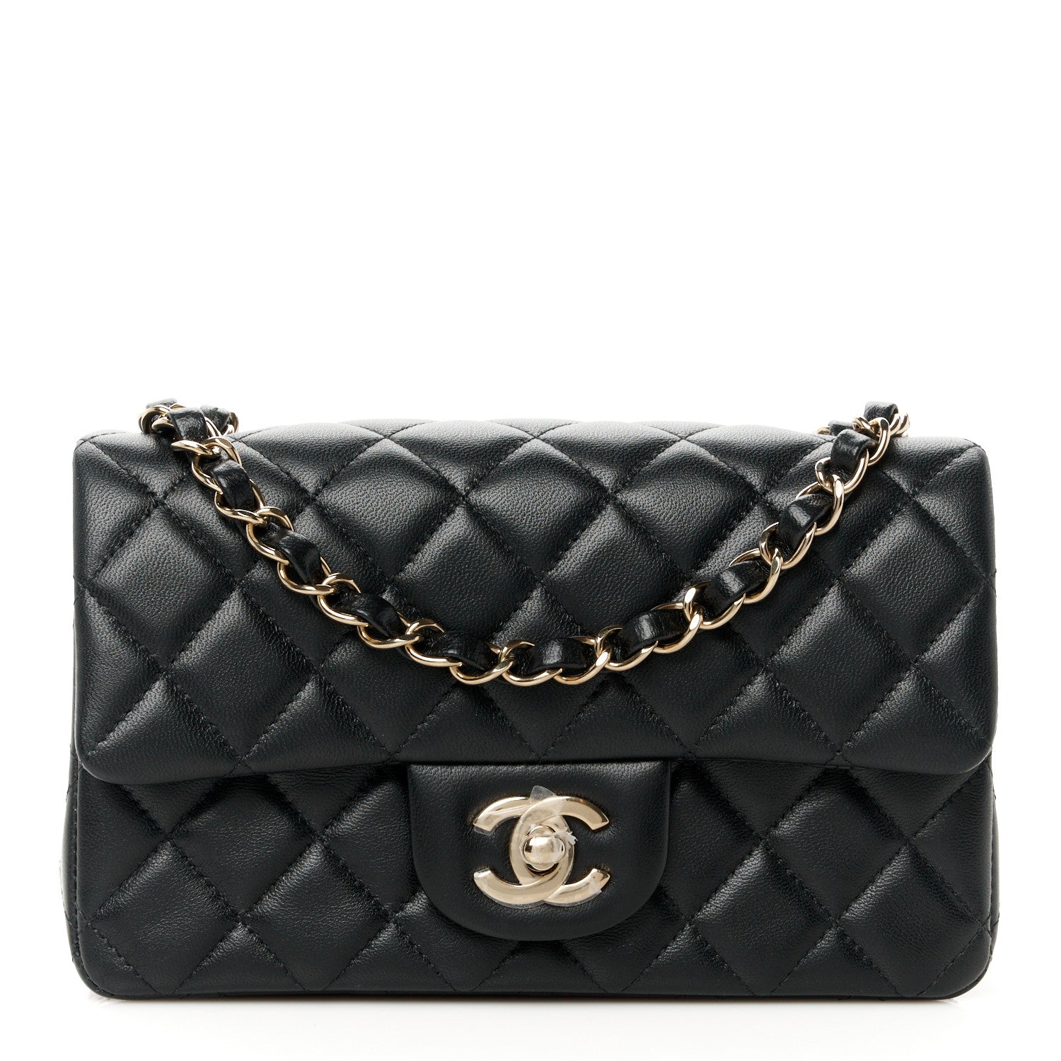 Chanel Lambskin Quilted Mini Rectangular Flap Black 1 of 12
