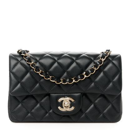 Chanel Lambskin Quilted Mini Rectangular Flap Black 1 of 12