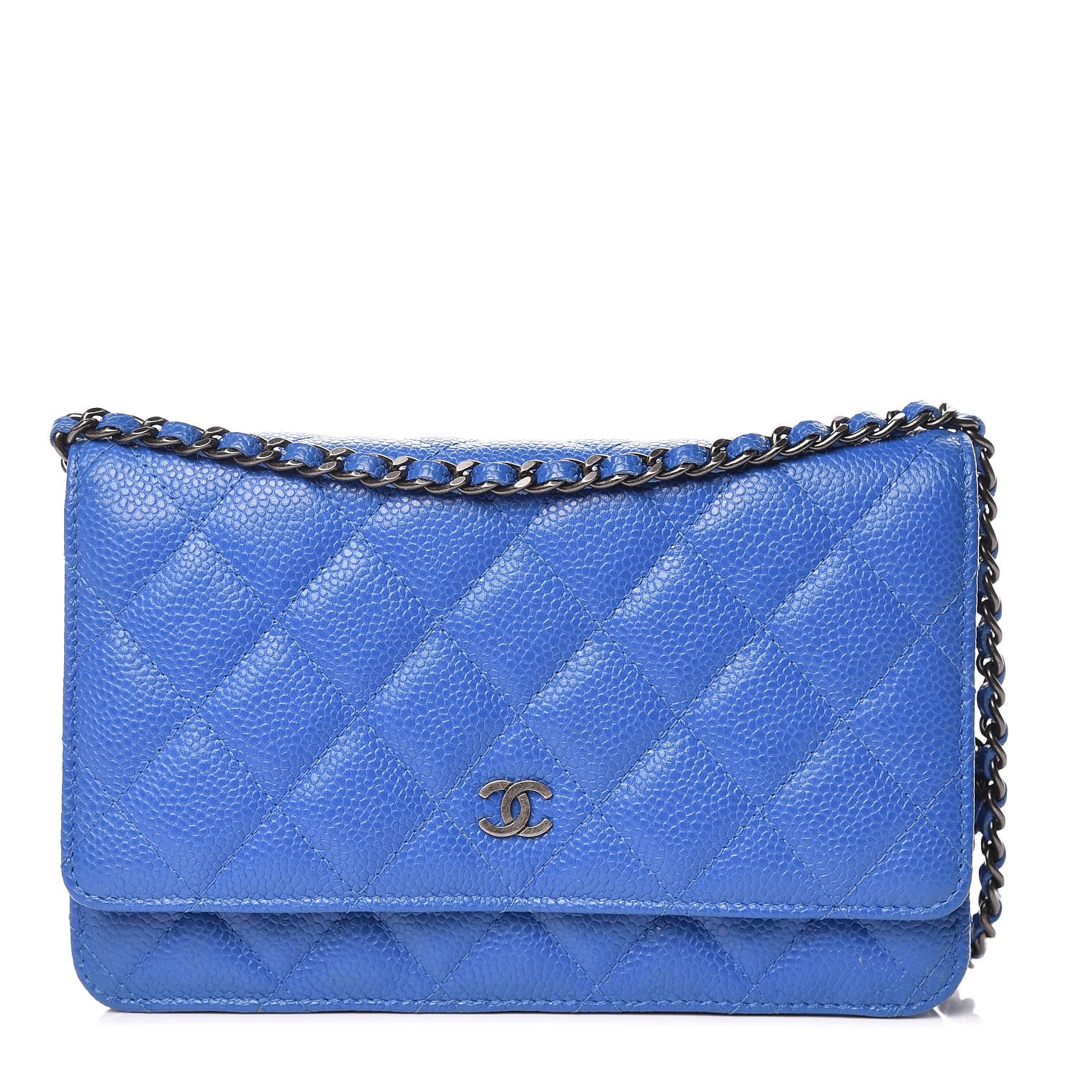 Chanel Caviar Quilted Wallet On Chain WOC Blue 1 of 11