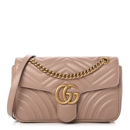 Gucci Calfskin Matelasse Small GG Marmont Shoulder Bag Porcelain Rose 1 of 11
