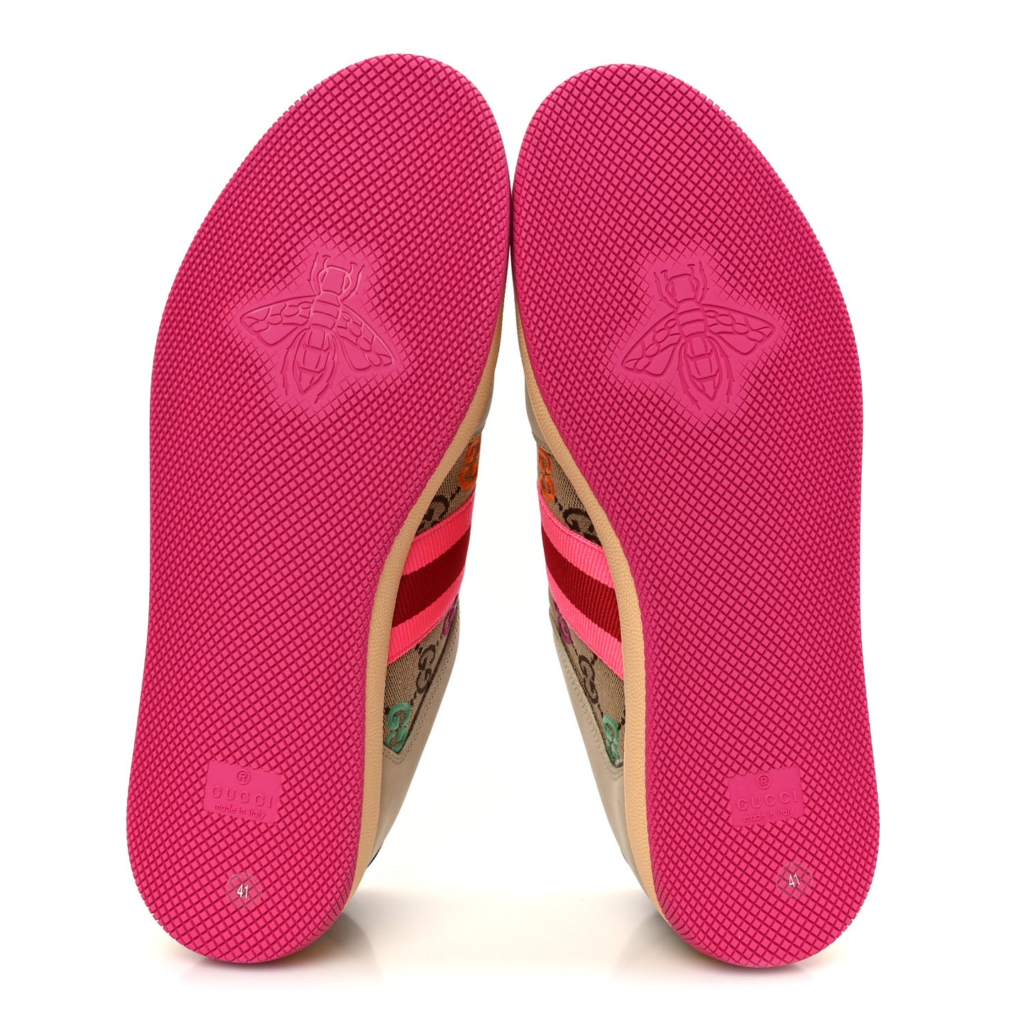 New Canvas GG Miro Soft Web Screener Sneakers 41 Pink Beige Multicolor
