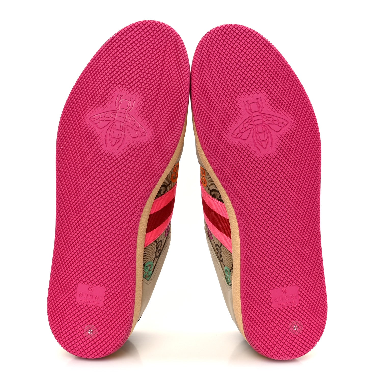 Gucci New Canvas GG Miro Soft Web Screener Sneakers 41 Pink Beige Multicolor 6 of 10
