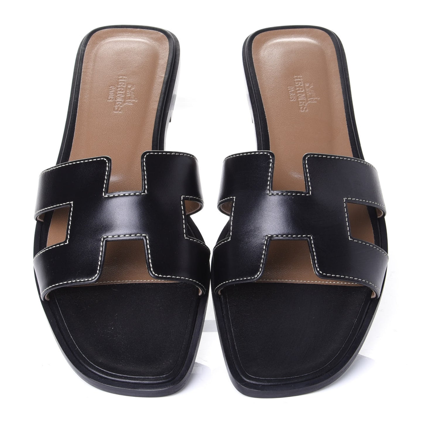 Box Calfskin Oran Sandals 39.5 Black