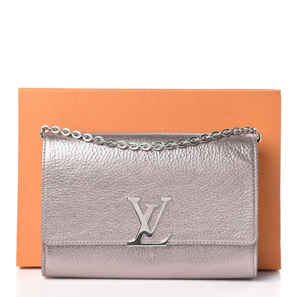 Louis Vuitton Metallic Grained Calfskin Louise Clutch GM NM 9 of 9