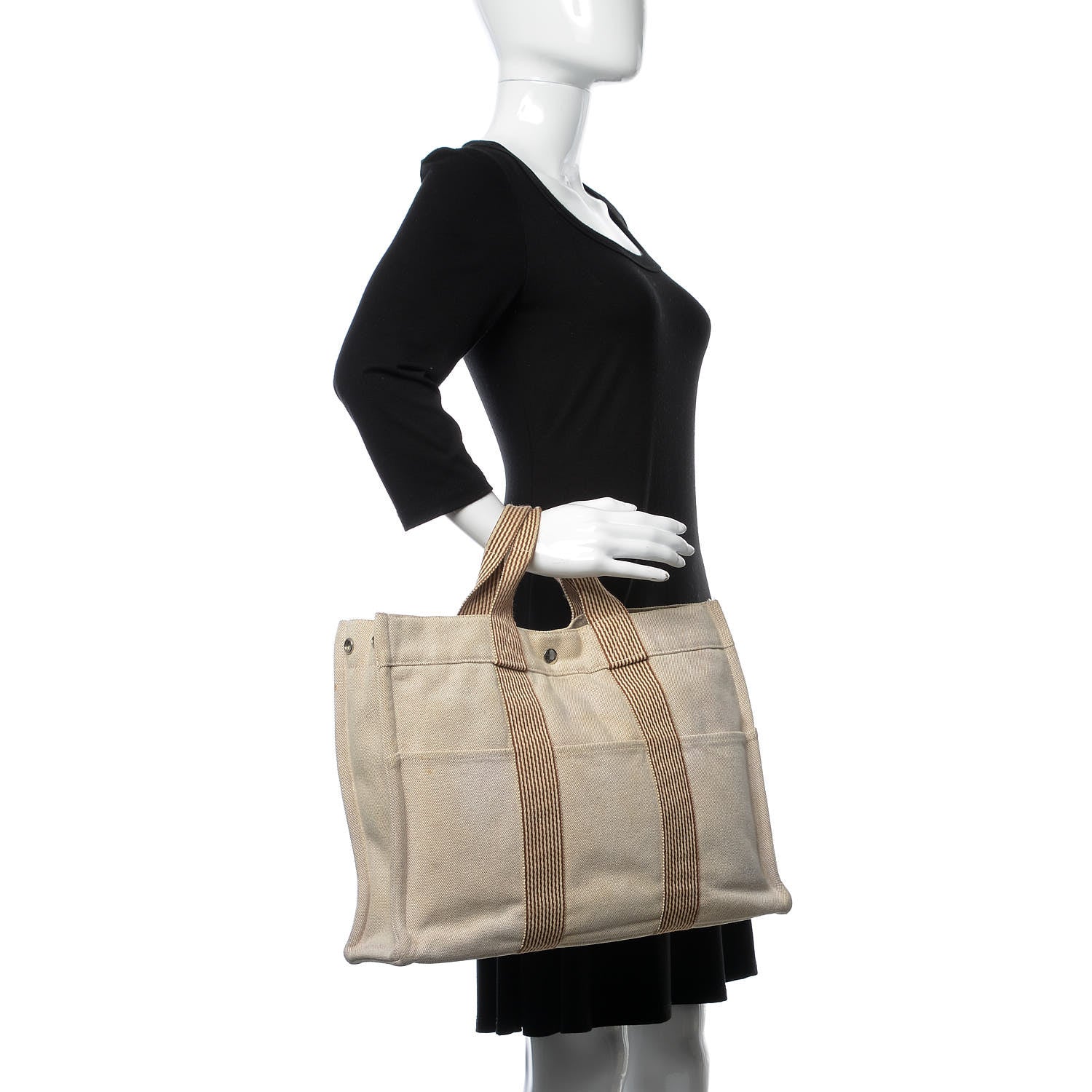 Hermes Canvas Fourre Tout MM Brown 2 of 18