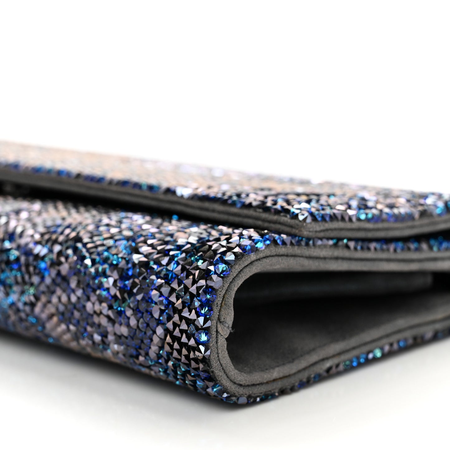 Swarovski Crystal Perry Flap Clutch Blue