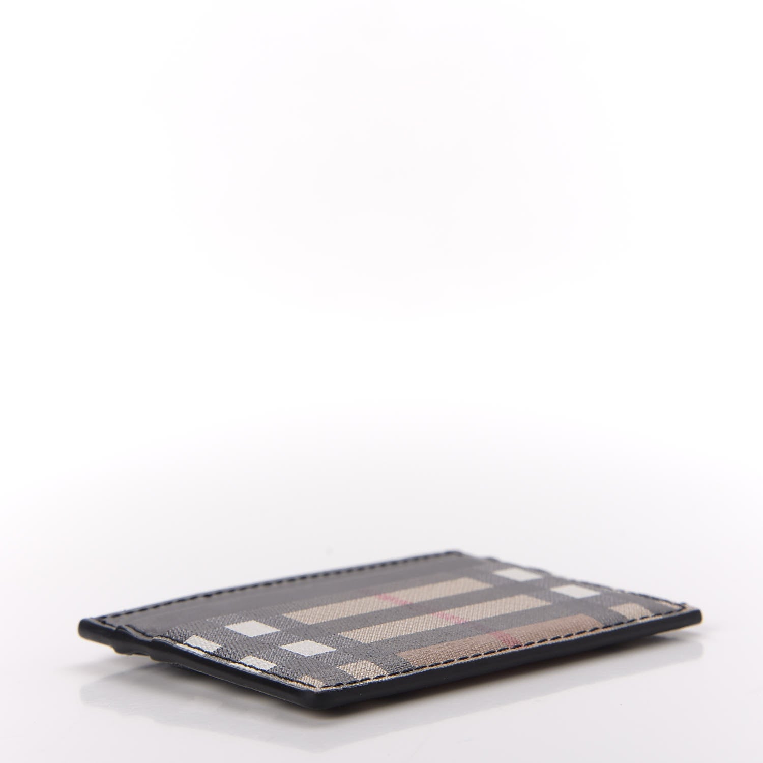 Burberry Smooth Calfskin Vintage Check Sandon Card Case Black 4 of 7